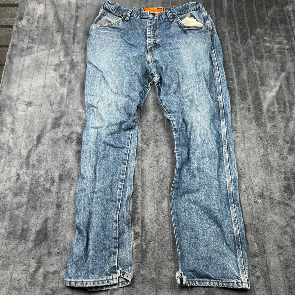 Wrangler Riggs Workwear FR Flame Resistant Jeans 38x34 Blue Denim FR3W050